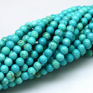 Howlite (Round) *Died Blue to resemble Turquoise (see drop down for size options) (16" Strand )