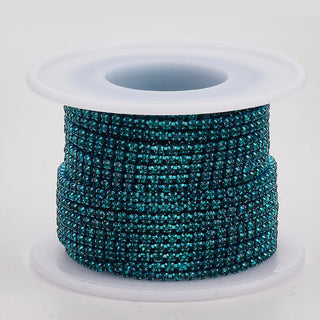 Electrophoresis Iron Rhinestone Cup Chain, Blue Zircon. SS12 , 3mm.  *Sold by the foot