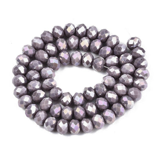Crystal (Chinese) *Faceted Rondelle  (Muted Purple)   4 x 3mm.   Approx 145 Beads on an 18" Strand.