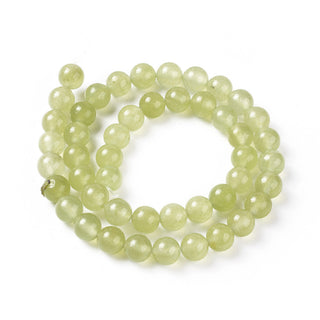 Jade (Translucent Lime Yellow) 8mm Round (approx 49 Beads)