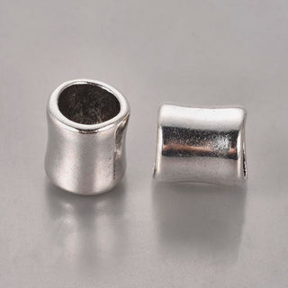 Big Hole Tibetan Style Alloy Beads, Tubbish, Antique Silver, Lead Free & Cadmium Free, 14.5x12mm, Hole: 8.5mm (Packed 10)