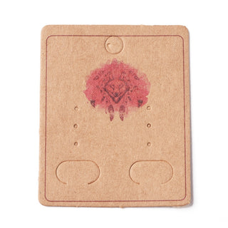 Earring Display Card (Cardboard) *With Fox Design.  50x40x0.3mm, Hole: 5.3mm  *Packed 50 cards