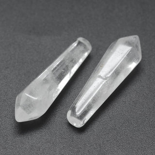 Bullet Shape *Natural Quartz Crystal.  Single Point - No Hole (30x9x9)mm