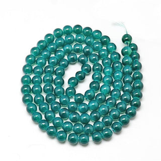 Glass Beads (Round) Smoky Medium Blue "Opalite Style Finish"  *6mm Size  (approx 60 Beads)