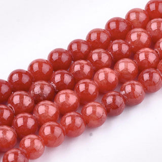 Jade (Organic Red).  *8mm Size .  Approx 50 Beads.