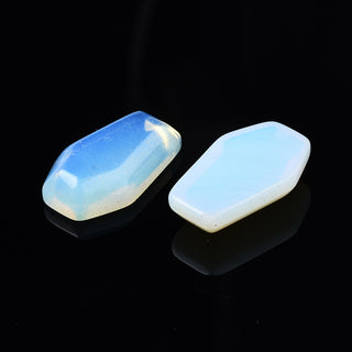 Opalite Cabochons, Hexagon, 30x19x6~8mm.  (Coffin Shape).  Sold Individually.