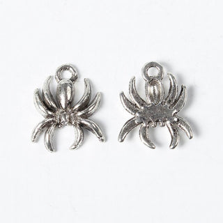Spider Charm. Antique Silver, about 18mm long, 14mm wide, 3mm thick, hole: 2mm   Sold Individually.
