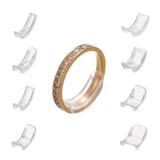 Ring Size Adjuster.  (8 Piece set).  Fits 1~10mm Width Rings, Clear, 18~20x4~11.5x3mm