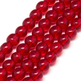 Glass (Transparent) Rounds *Red Red Red.    6mm  (approx 50 beads)