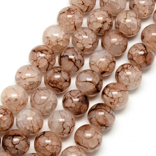 Glass (Crackle) Rounds *Brown/ Sand  Round  (8mm)