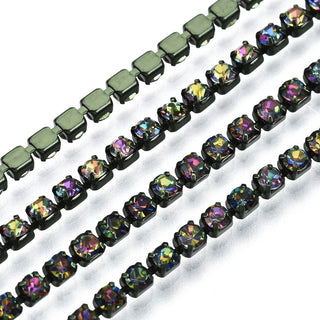 Electrophoresis Iron Rhinestone Cup Chain, Vibrant. SS12 , 3mm.  *Sold by the foot