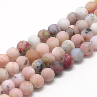 Pink Opal (Matte).  10mm Round.  Approx 40 Beads.  Natural.