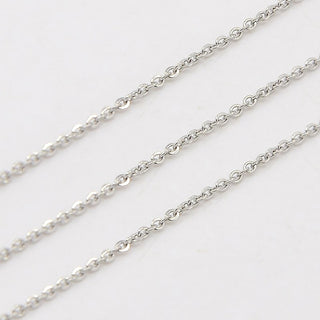 316 Stainless Steel Cross Chains, Decorative Rolo Chains, Stainless Steel Color, 2x1.5mm  Sold by the Foot