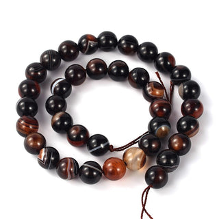 Agate. Rich Browns.  (See Drop Down for Size Options) 15.5" strand