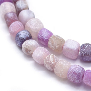 (Weathered  Agate)  (5-6 mm cubes) 15.5" strand.  approx 72 beads.  *Lilac Purple