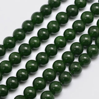 Jade (Dark Olive Green) *8mm.  Approx 60 Beads.