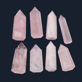 Natural Rose Quartz  Hexagon Prism, 34~100x15~40mm  (No hole.  Undrilled).  Sold per piece.  Size/ Weight is approx.