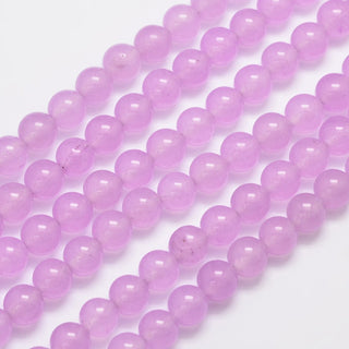 Jade (Dyed Soft Plum) 8mm Round (approx 49 Beads)