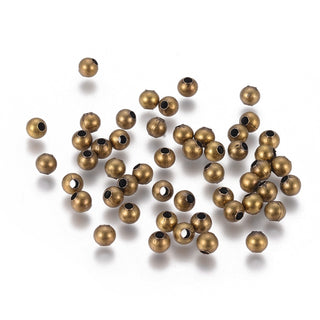 Spacer (Iron) Beads (4mm with a 1.5mm hole).  Antique Bronze Color  *3.5oz Bag.  Approx 1000 Beads.ox