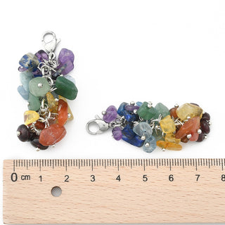 Chakra (Gemstone Chips) w/  Lobster Clasp.   50 x 15mm.  (Sold Individually)