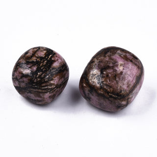 Natural Polished Rhodonite "Chunks". 19~30x18~28x10~24mm.  (No hole.  Undrilled).  Sold per piece.  Size/ Weight is approx.