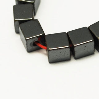 Non-magnetic Hematite Beads Strands, Cube, Dark, (See Drop Down For Size Options)