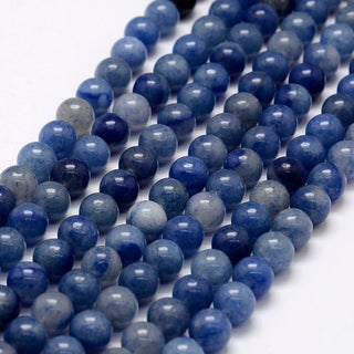 Aventurine (Natural Shades of Blue)  8mm Rounds (16" strand).