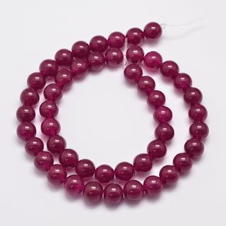 Jade (Fuchshia) 8mm Round (approx 49 Beads)