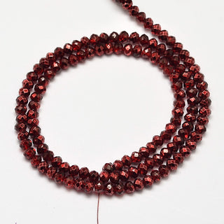 Faceted Rondelle Glass Beads.  Red on Red,  , 4x3mm, Hole: 1mm; about 125pcs/strand, 15inches