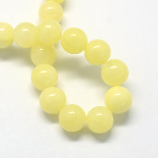 Jade (Champagne Yellow) 8mm Round (approx 49 Beads)
