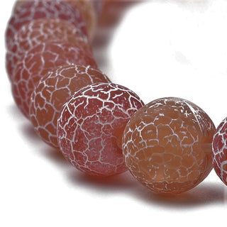 Agate "Weathered" (Frosted/Matte Reddish Brown) (8 mm rounds) 15.5" strand.  approx 46beads.