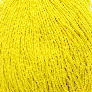 11/0 Czech (Opaque Lemon Yellow) 6 String/Hank  *Approx 19 gr