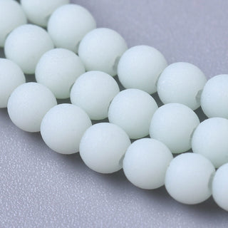 Glass Beads *Frosted Opaque Strands, Round, Softest Green, 2.5mm, Hole: 0.7mm; about 150pcs/strand, 15.35''(39cm)