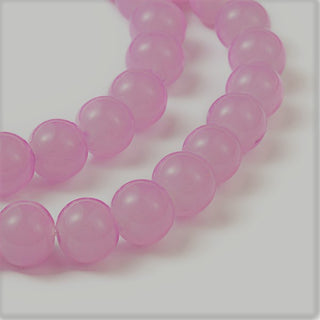 Jelly Look  SOFT Pink  (round) (Glass Beads) 8mm  *approx 50 Beads