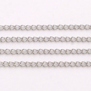 304 Stainless Steel Curb Chain. 3mm x 2 x  .5mm   *Sold by the foot