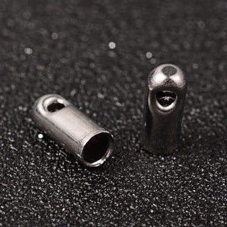 304 Stainless Steel Cord Ends, End Caps, Stainless Steel Color, 10x5mm, Hole: 1.6mm; Inner Diameter: 4mm  *(Packed 10)